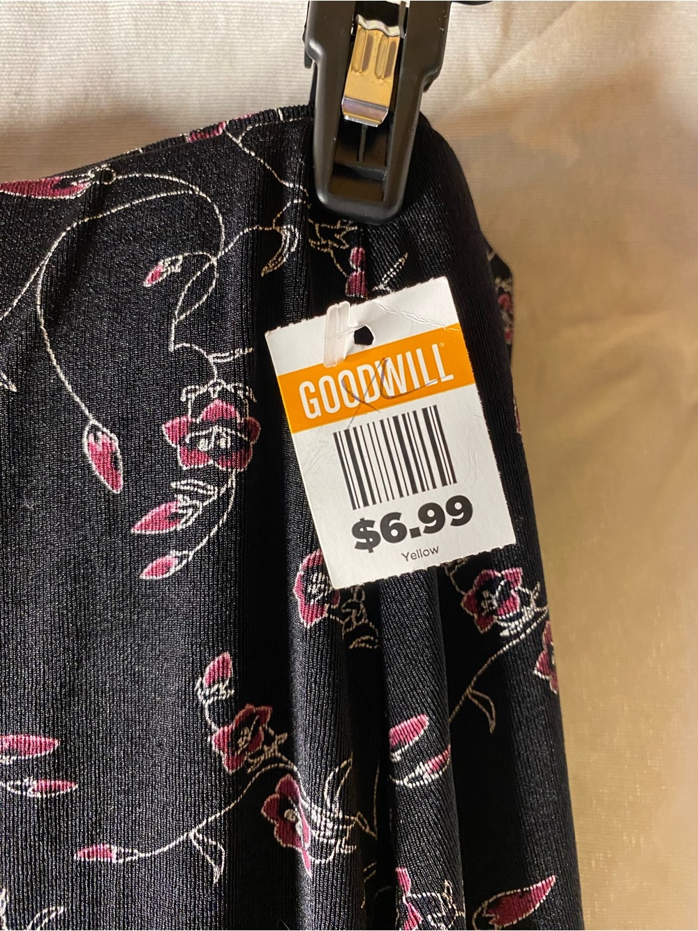 Briggs New York Black Maxi Skirt with Pink Floral Print - Picture 3 of 5